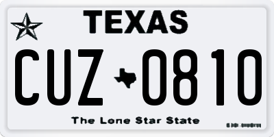 TX license plate CUZ0810
