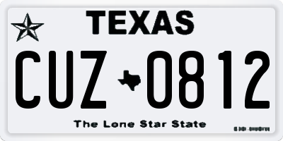 TX license plate CUZ0812