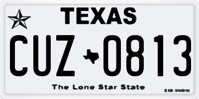 TX license plate CUZ0813
