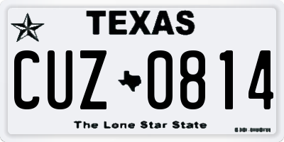 TX license plate CUZ0814