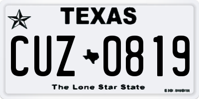 TX license plate CUZ0819