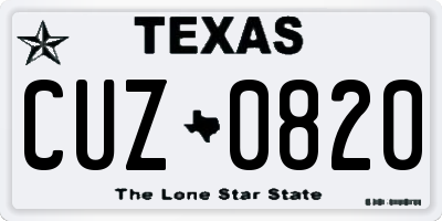TX license plate CUZ0820