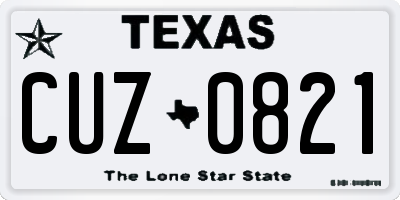 TX license plate CUZ0821
