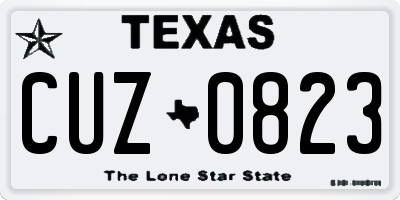 TX license plate CUZ0823