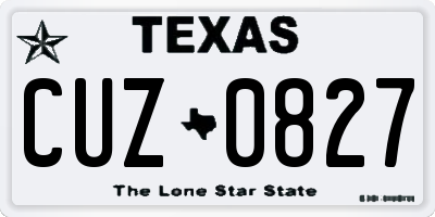 TX license plate CUZ0827