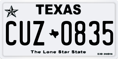 TX license plate CUZ0835