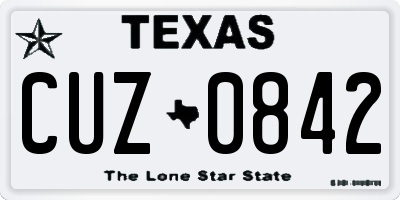 TX license plate CUZ0842