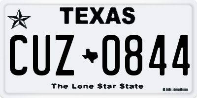 TX license plate CUZ0844