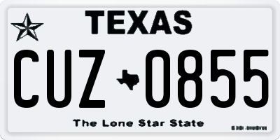 TX license plate CUZ0855