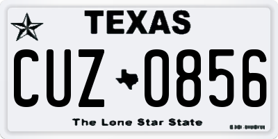 TX license plate CUZ0856