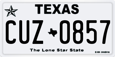 TX license plate CUZ0857