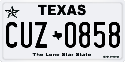 TX license plate CUZ0858