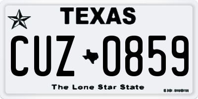 TX license plate CUZ0859