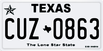 TX license plate CUZ0863