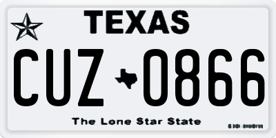 TX license plate CUZ0866