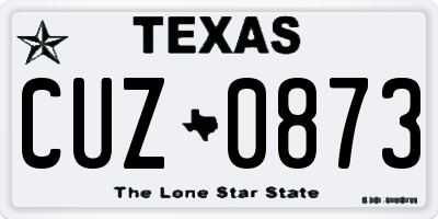 TX license plate CUZ0873