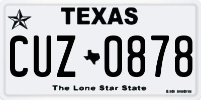 TX license plate CUZ0878