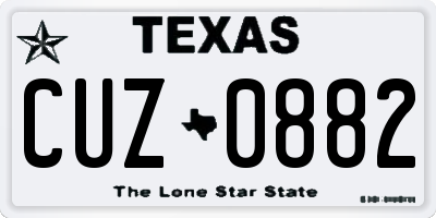 TX license plate CUZ0882