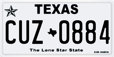 TX license plate CUZ0884