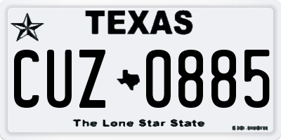 TX license plate CUZ0885
