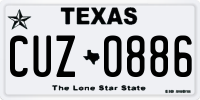 TX license plate CUZ0886
