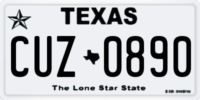 TX license plate CUZ0890