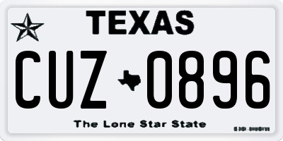 TX license plate CUZ0896