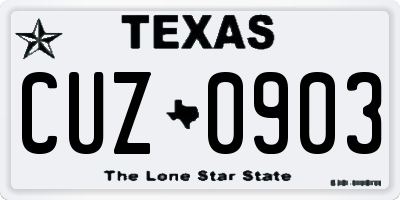 TX license plate CUZ0903