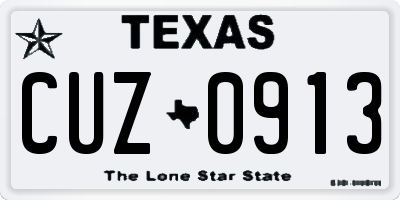 TX license plate CUZ0913