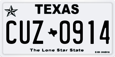 TX license plate CUZ0914