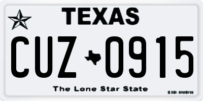 TX license plate CUZ0915