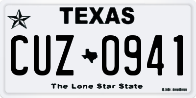 TX license plate CUZ0941
