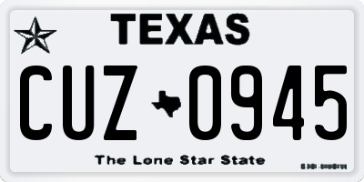 TX license plate CUZ0945