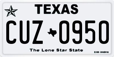 TX license plate CUZ0950