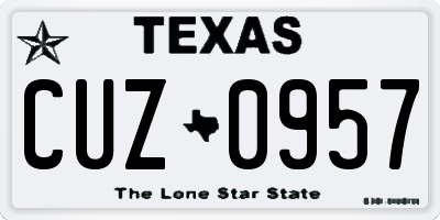 TX license plate CUZ0957