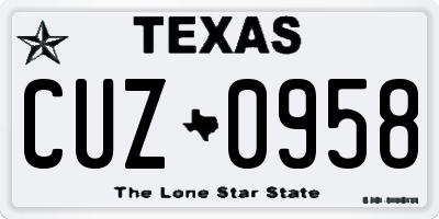 TX license plate CUZ0958