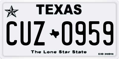 TX license plate CUZ0959