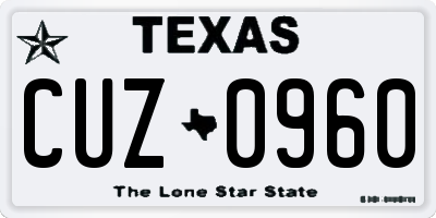 TX license plate CUZ0960