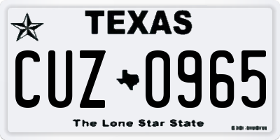 TX license plate CUZ0965