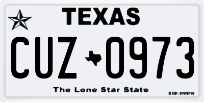 TX license plate CUZ0973