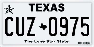 TX license plate CUZ0975