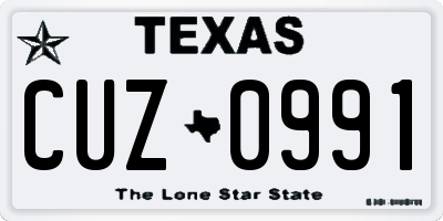 TX license plate CUZ0991