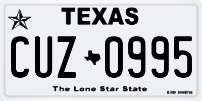 TX license plate CUZ0995
