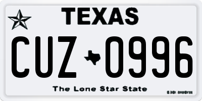 TX license plate CUZ0996