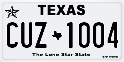TX license plate CUZ1004