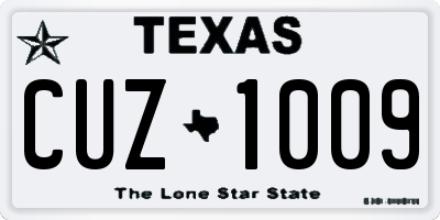 TX license plate CUZ1009