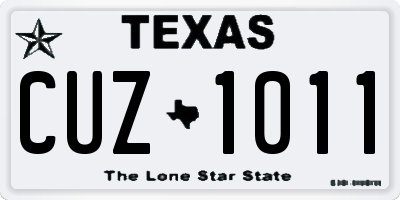 TX license plate CUZ1011