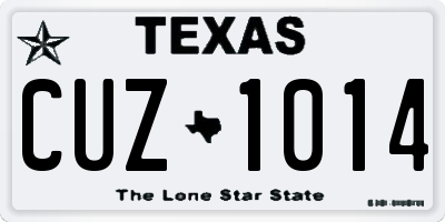 TX license plate CUZ1014