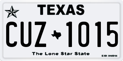 TX license plate CUZ1015
