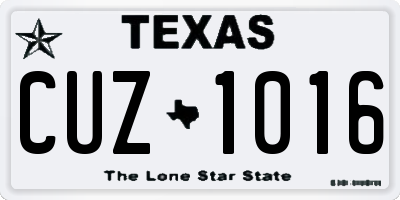 TX license plate CUZ1016